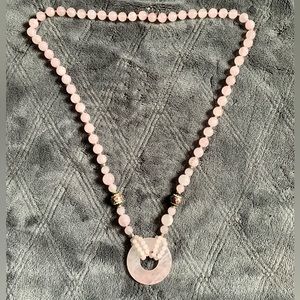 Vintage Genuine Rose Quartz Necklace
